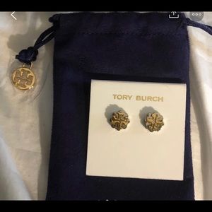 Tory Burch logo earring